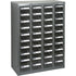 KPC-600 Parts Cabinet, Galvanized Steel, 40 Drawers, 18-3/10" x 8-7/10" x 25-3/10", Grey