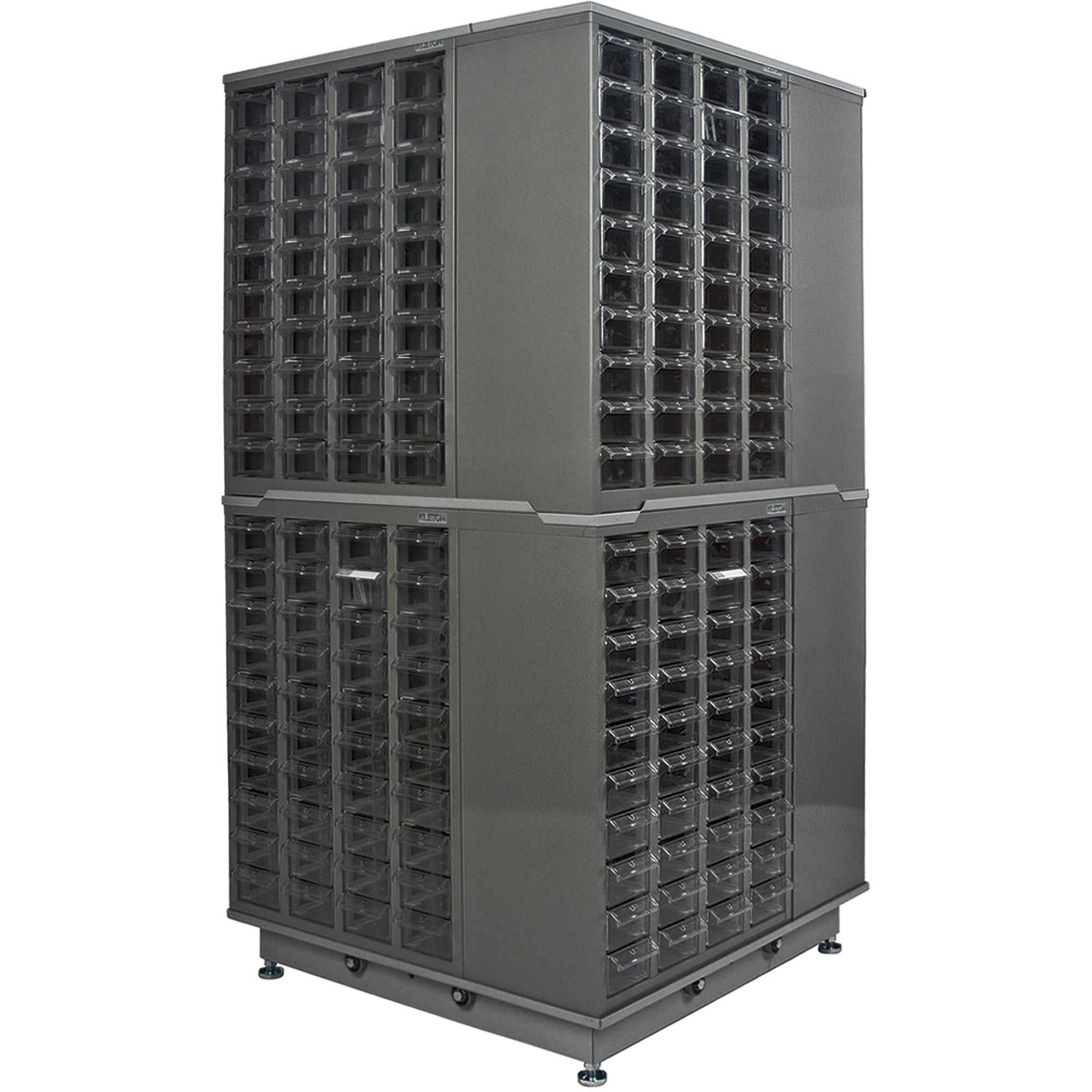 KPC-600 Parts Cabinet, Galvanized Steel, 40 Drawers, 18-3/10" x 8-7/10" x 25-3/10", Grey