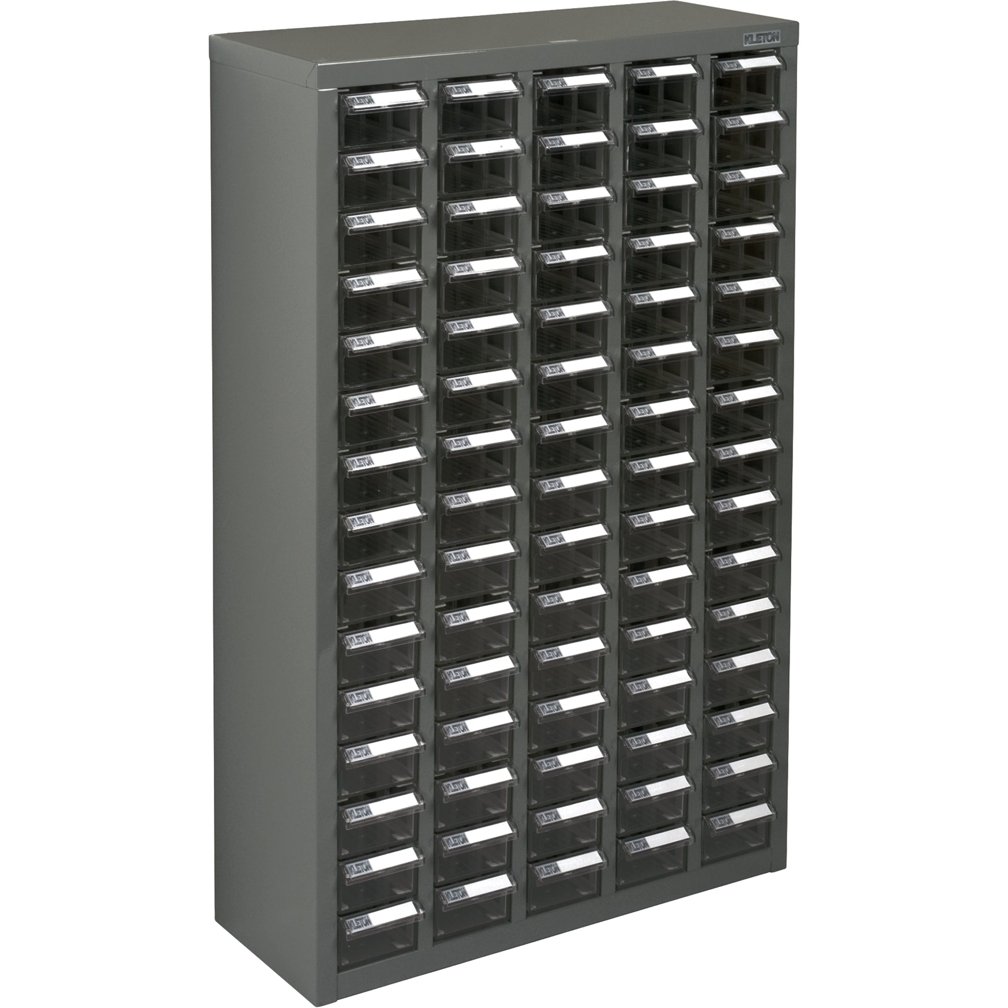 KPC-600 Parts Cabinet, Galvanized Steel, 75 Drawers, 23-1/10" x 8-7/10" x 36-9/10", Grey