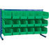 Louvered Rack with Bins, 18 Bins, 36" W x 8-1/4" D x 22" H