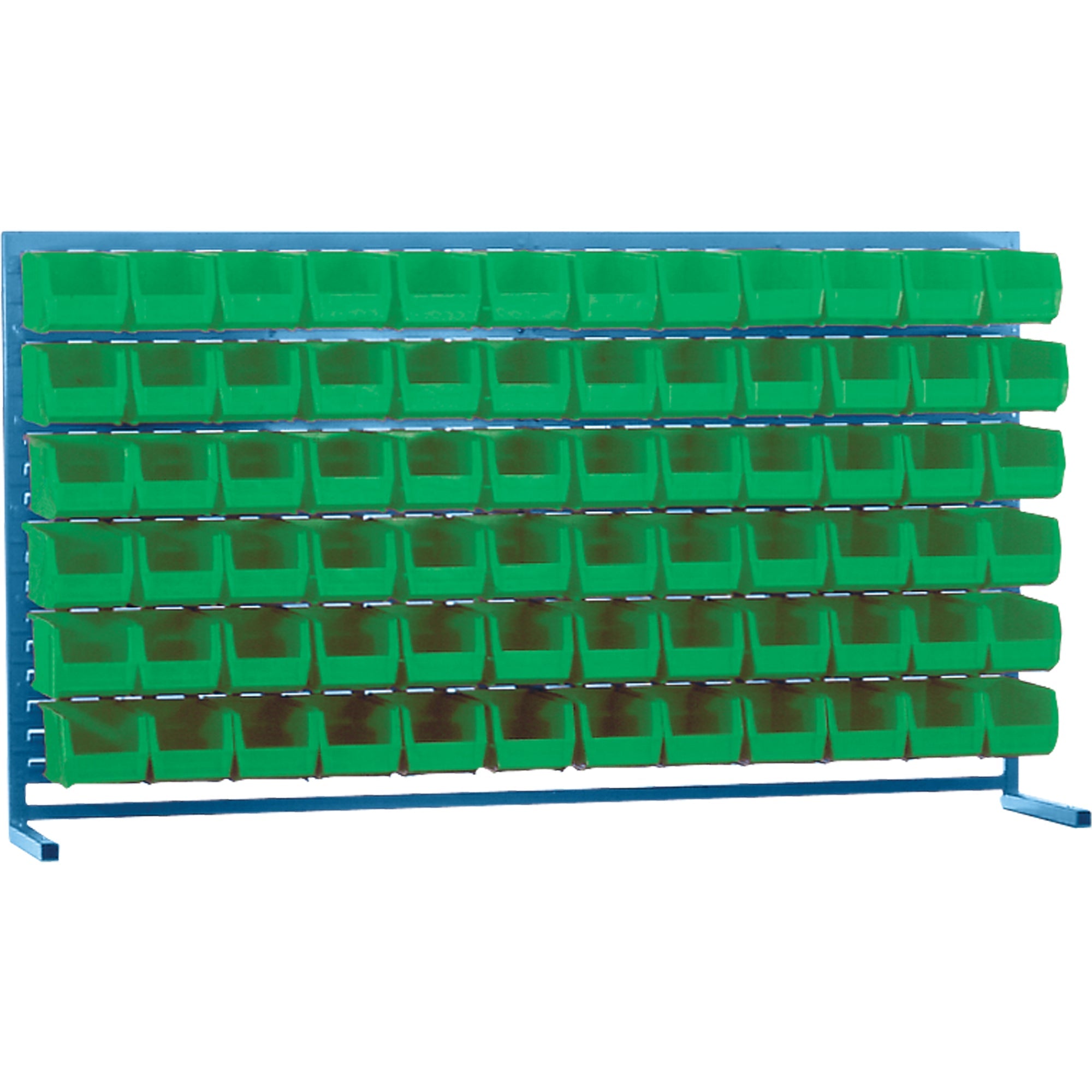 Louvered Rack with Bins, 72 Bins, 72" W x 15" D x 40" H