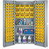 Deep Door Combination Bin Cabinets, 38" W x 24" D x 72" H, Grey