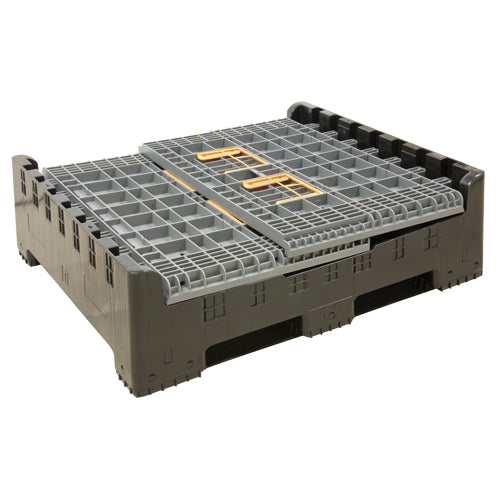 Collapsible Bulk Container, 47.2" L x 39.4" W x 39.4" H, Grey