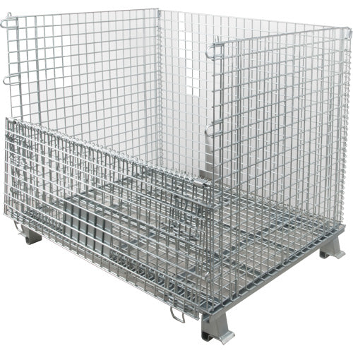 Collapsible Wire Container, 40" W x 48" D x 42" H, 4000 lbs. Capacity