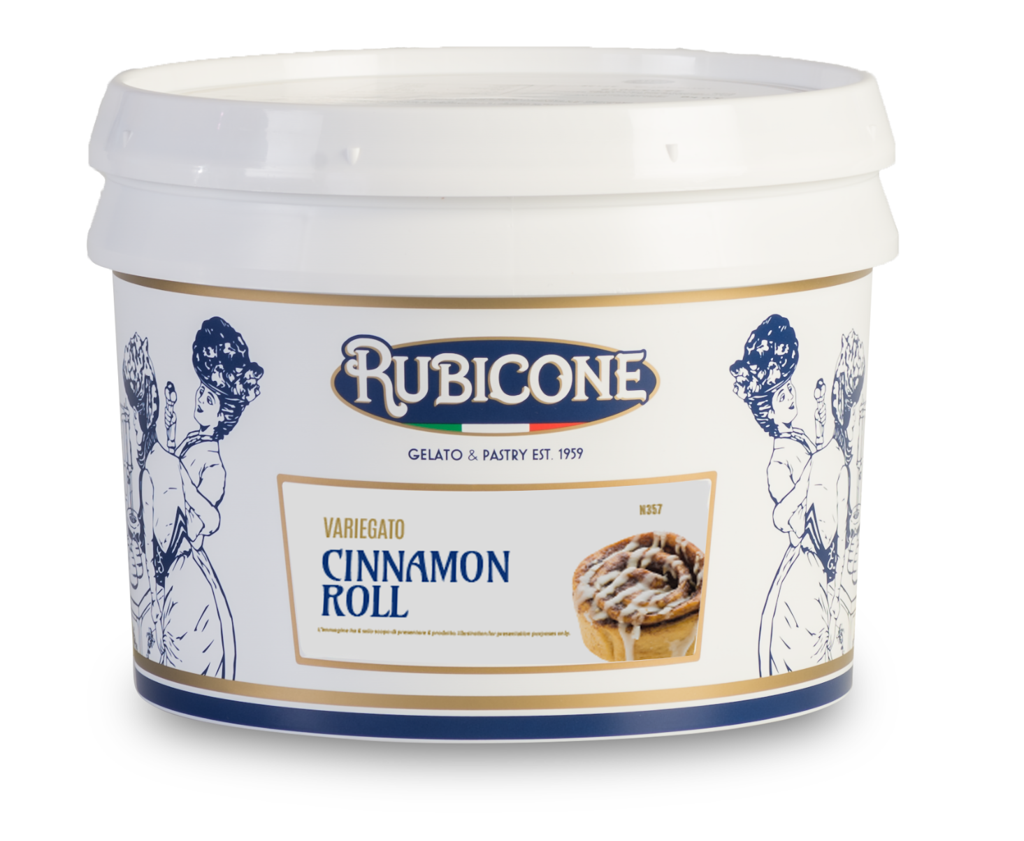 Cinnamon Roll Sundae Dessert Topping - 3 KG Bucket - Cinnamon Roll Variegate - Rubicone Canada - Ships Free Within Canada on Orders Above CAD $199