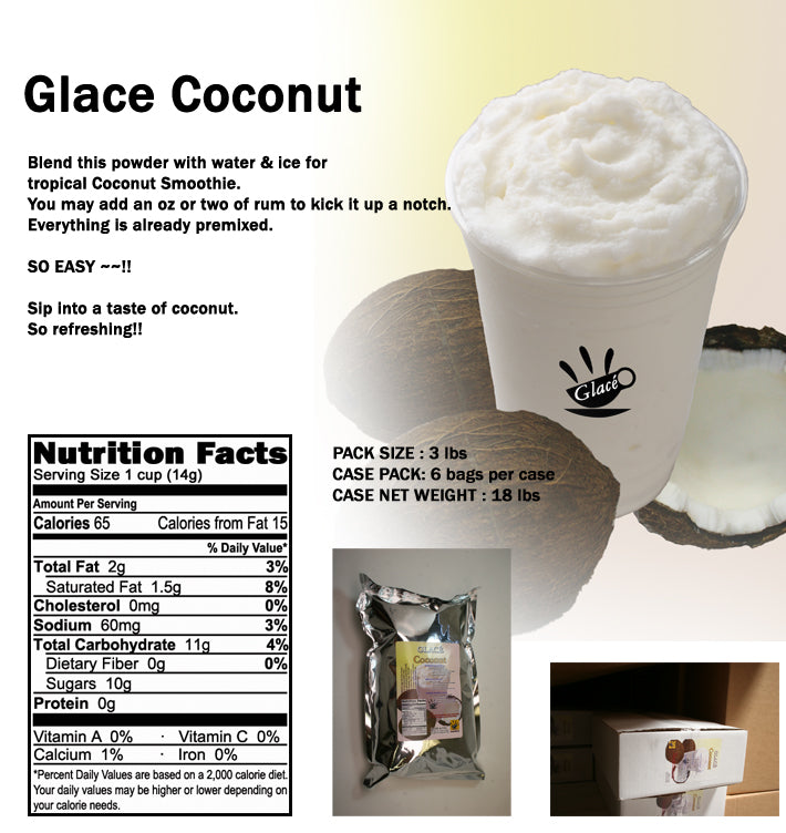 Coconut 4 in 1 Mix for Bubble Tea, Smoothies, Lattes and Frappes, 3 lbs. Bag (Case 6 x 3 lbs. Bags)  - Ships Free Within Canada on Orders Above CAD $199