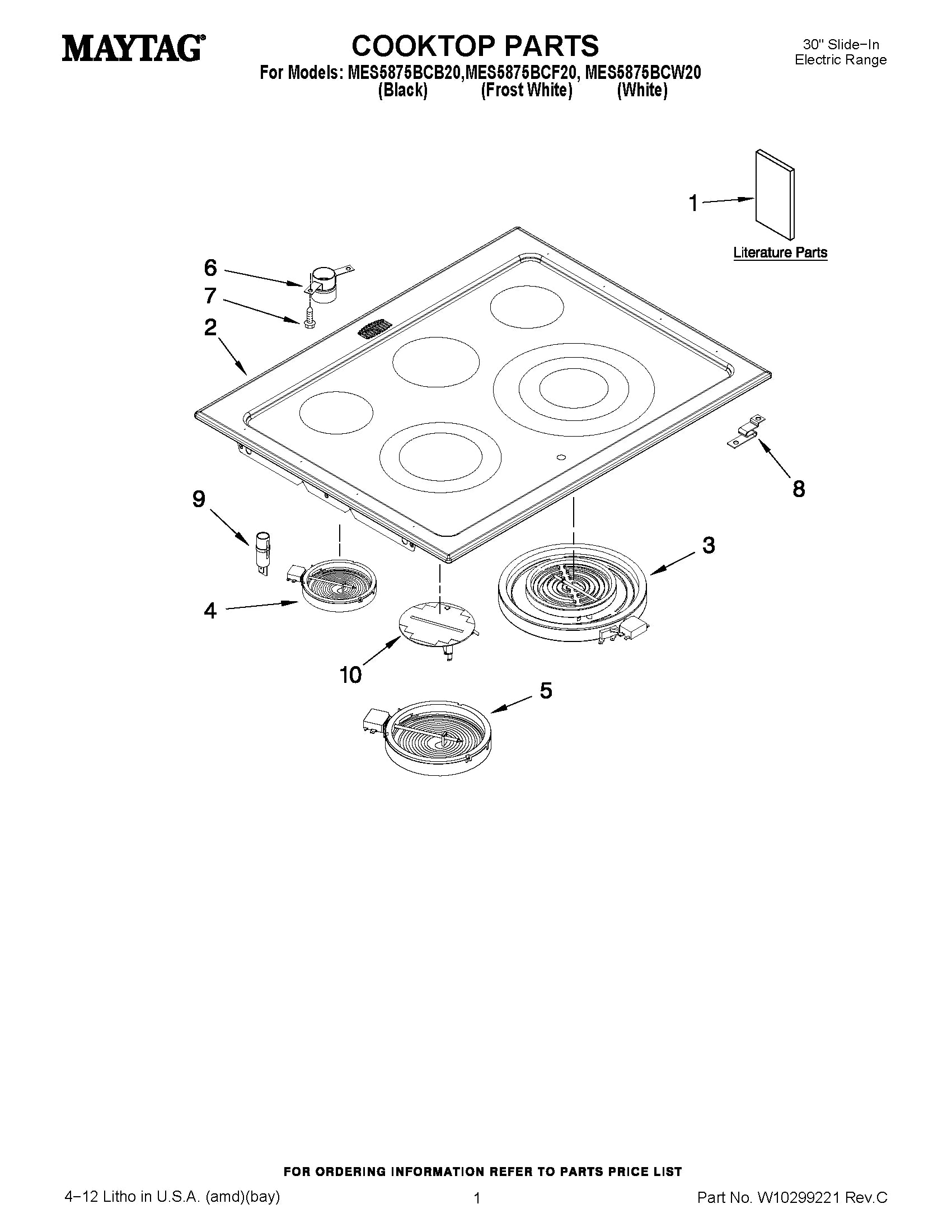 W10823719 Range Oven Rear Right Element