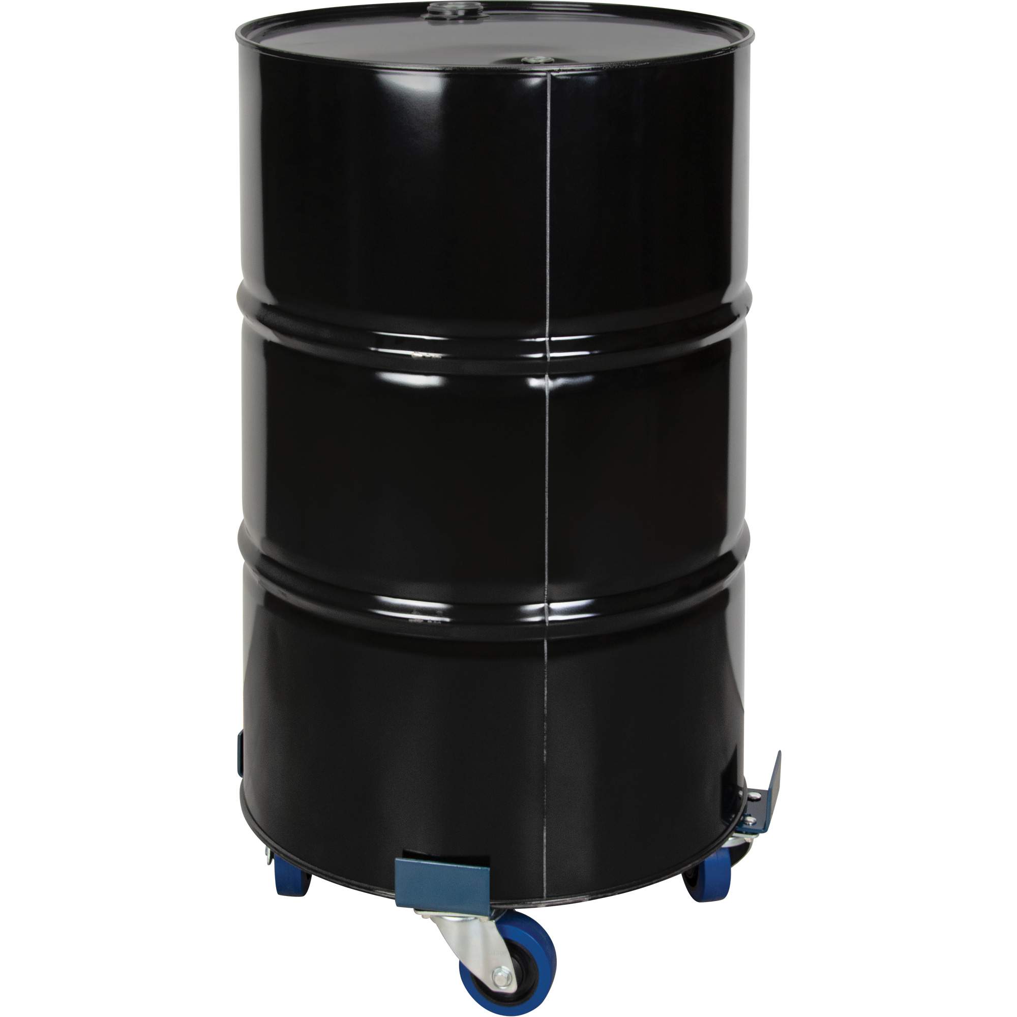 Drum Dolly, Steel, 1400 lbs. Capacity, 24" Diameter, Blue Elastic Casters