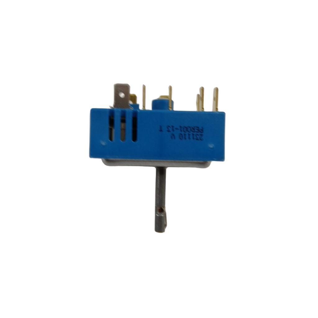 DG44-01007B range oven energy regulator blue component with metal shaft and electrical connectors