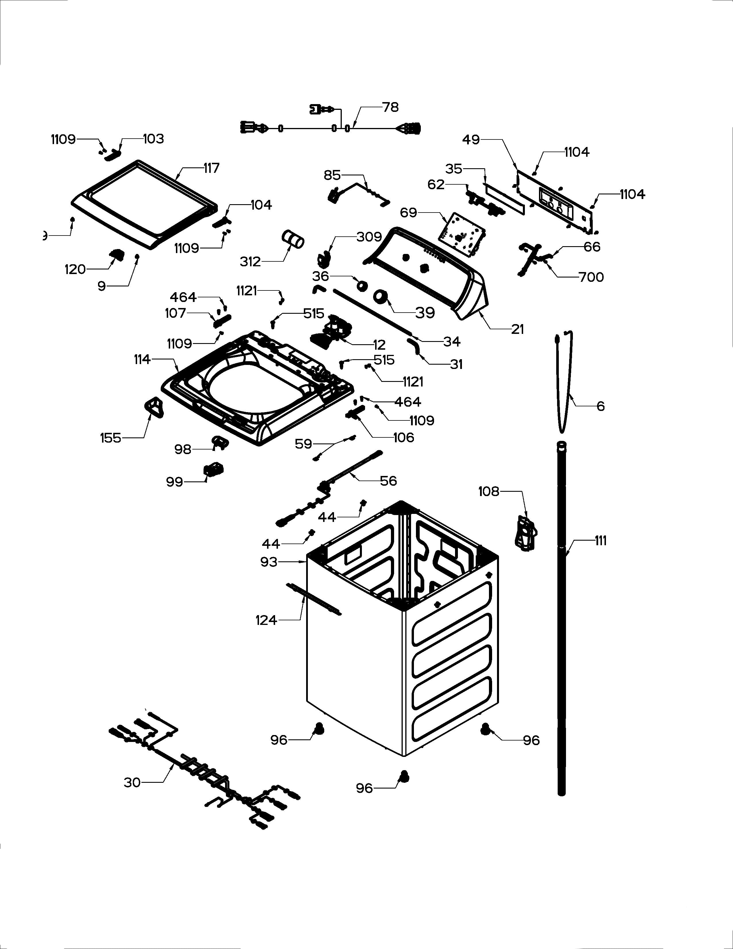 WW01L01674 Washer IML Assembly and Backsplash