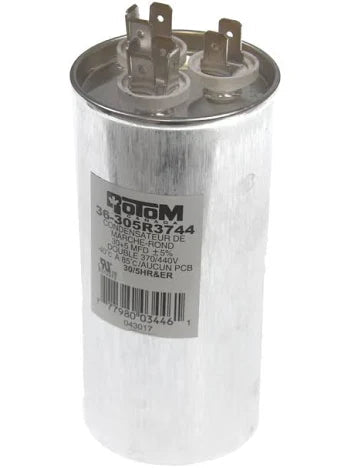 Rotom Dual Run Capacitor, Round, 30/5MFD, 370/440V