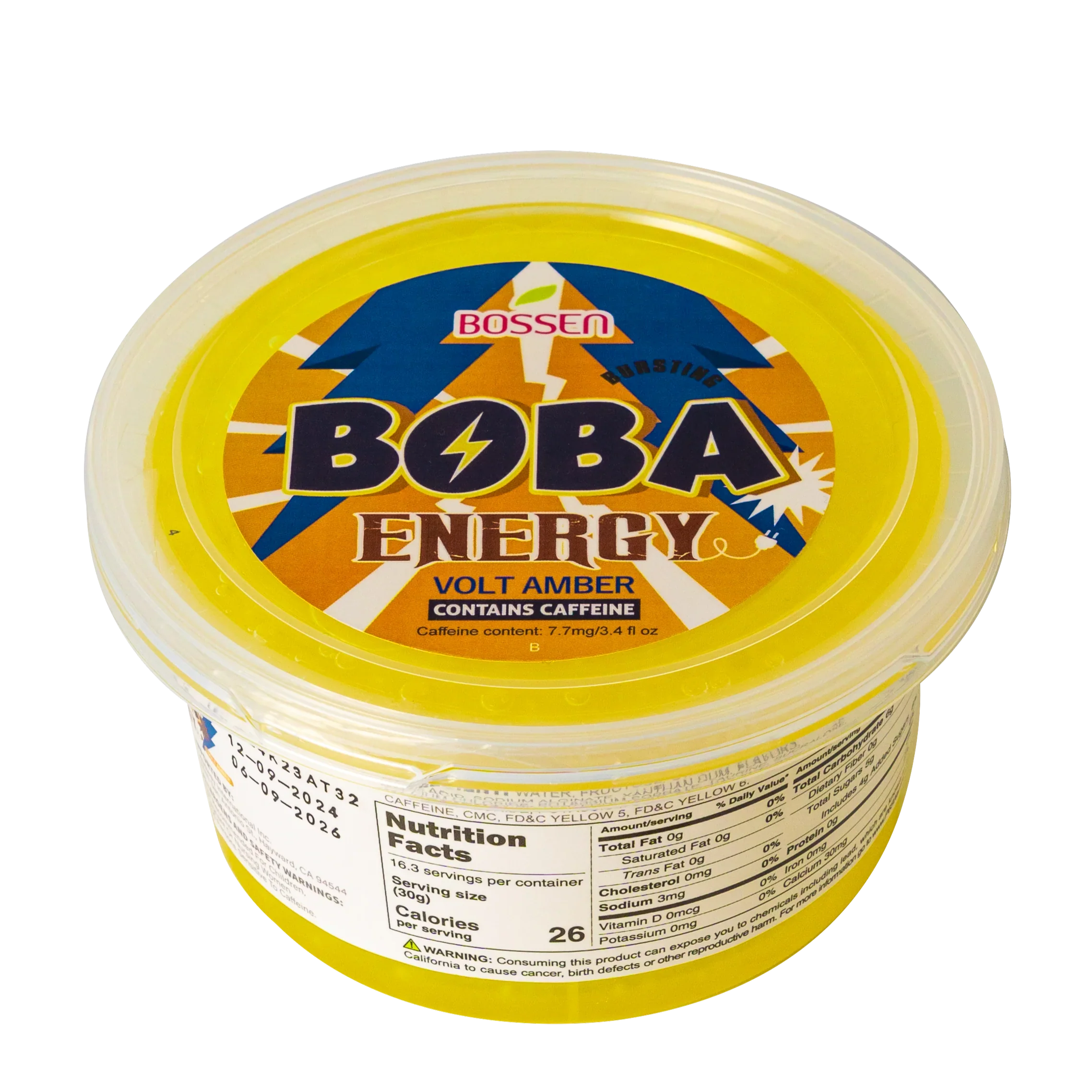 Volt Amber Bursting Boba ENERGY | Caffeinated Popping Boba | Foodservice Bossen Canada Distribution