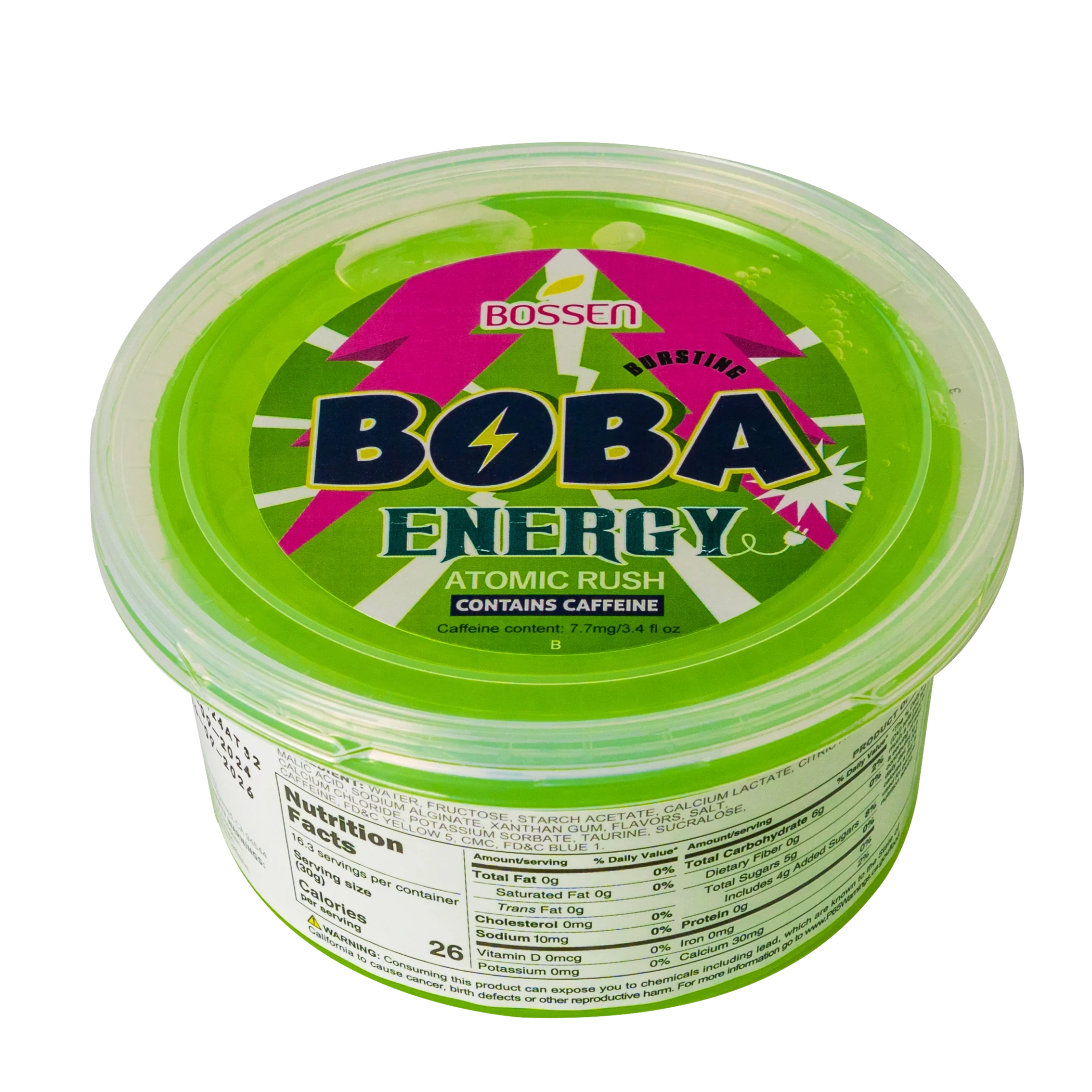 Atomic Rush Bursting Boba ENERGY | Caffeinated Popping Boba | Foodservice Bossen Canada Distribution