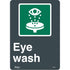 Eye Wash Sign, Vinyl Sticker, Bilingual, 14"x10"