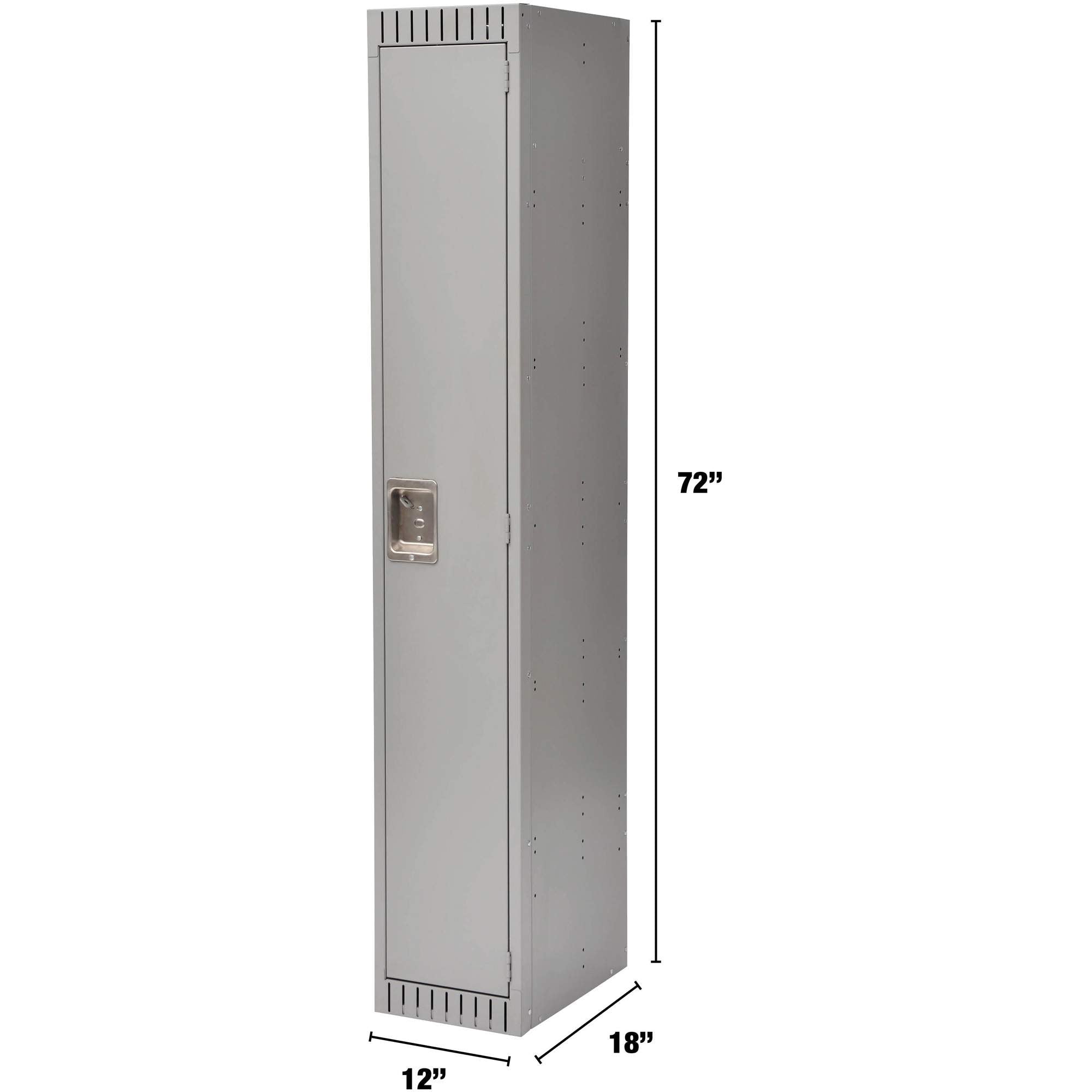 Lockers, 12" x 18" x 72", Steel, Grey, Rivet (Assembled)
