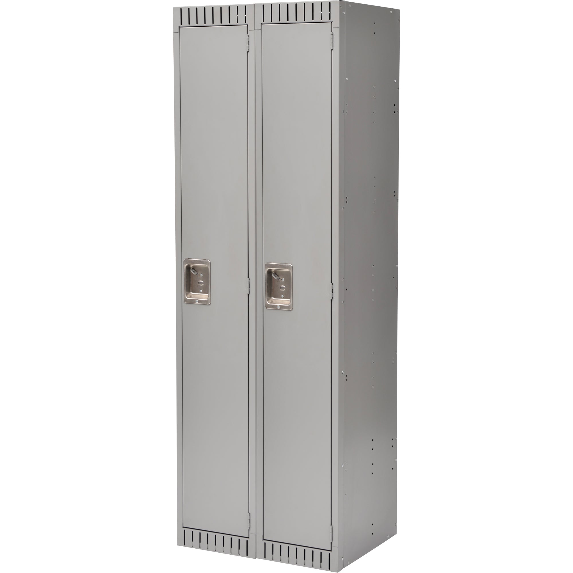 Lockers, Bank of 2, 24" x 18" x 72", Steel, Grey, Rivet (Assembled)
