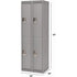 Lockers, 2 -tier, Bank of 2, 24" x 18" x 72", Steel, Grey, Rivet (Assembled)