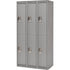 Lockers, 2 -tier, Bank of 3, 36" x 18" x 72", Steel, Grey, Rivet (Assembled)
