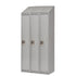 Assembled Lockers, Bank of 3, 36" x 18" x 82", Steel, Grey, Rivet (Assembled)
