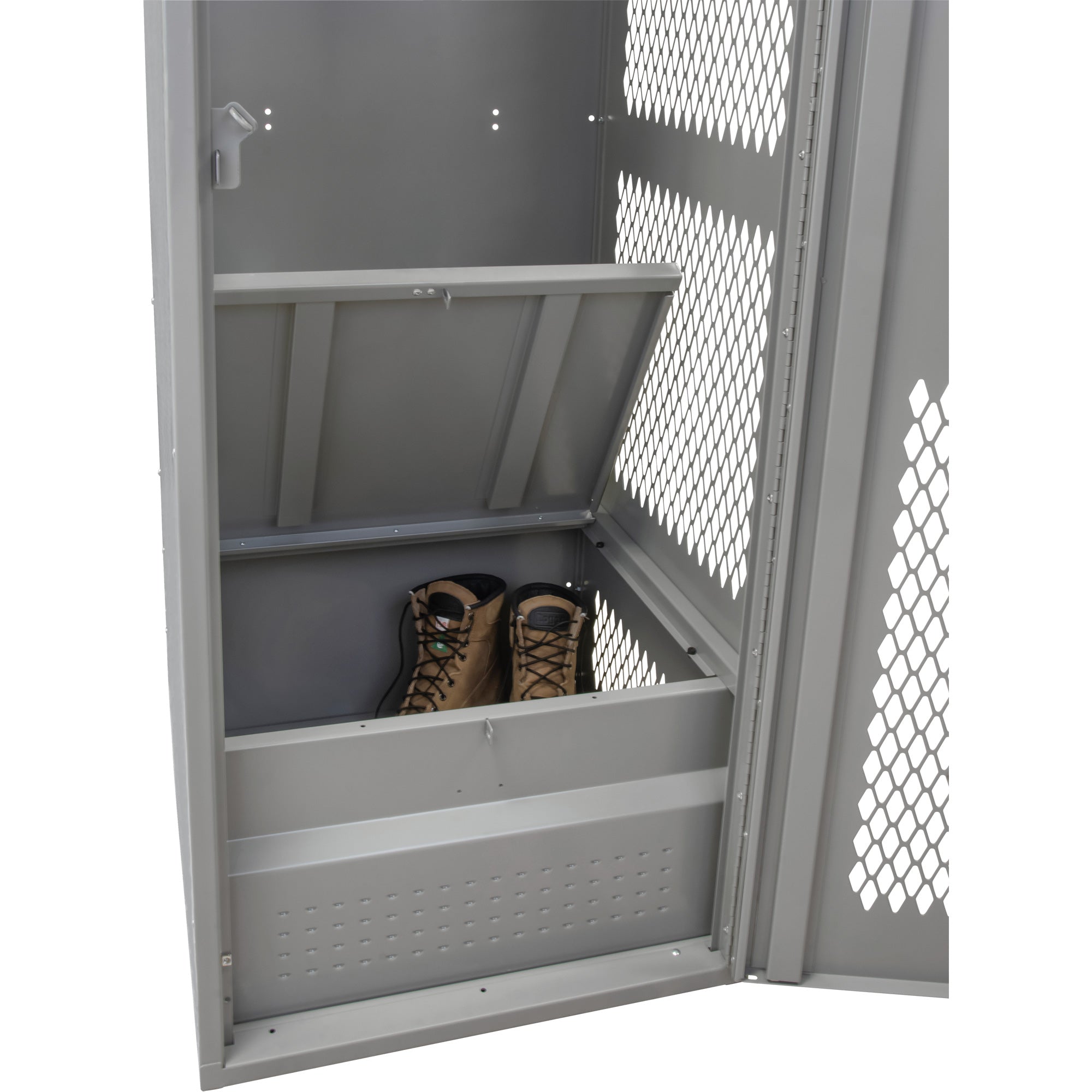 Gear Locker with Door, Steel, 24" W x 24" D x 72" H, Grey