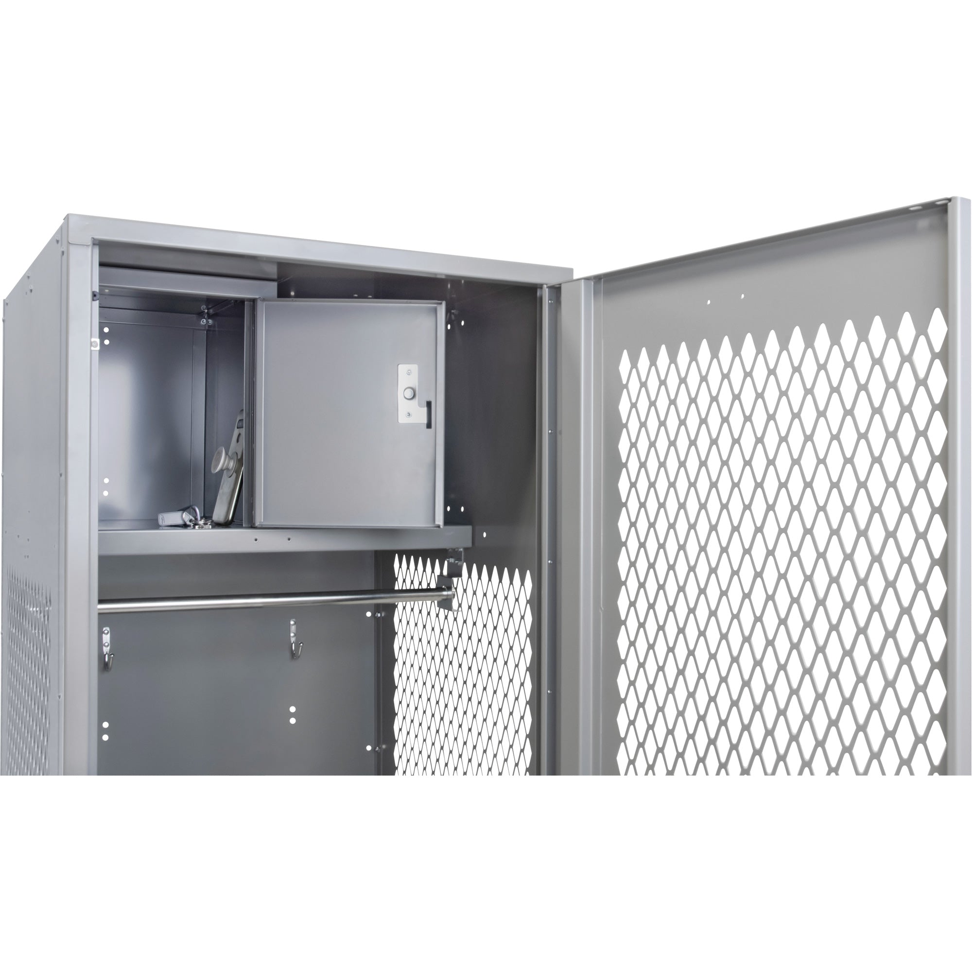 Gear Locker with Door, Steel, 24" W x 24" D x 72" H, Grey
