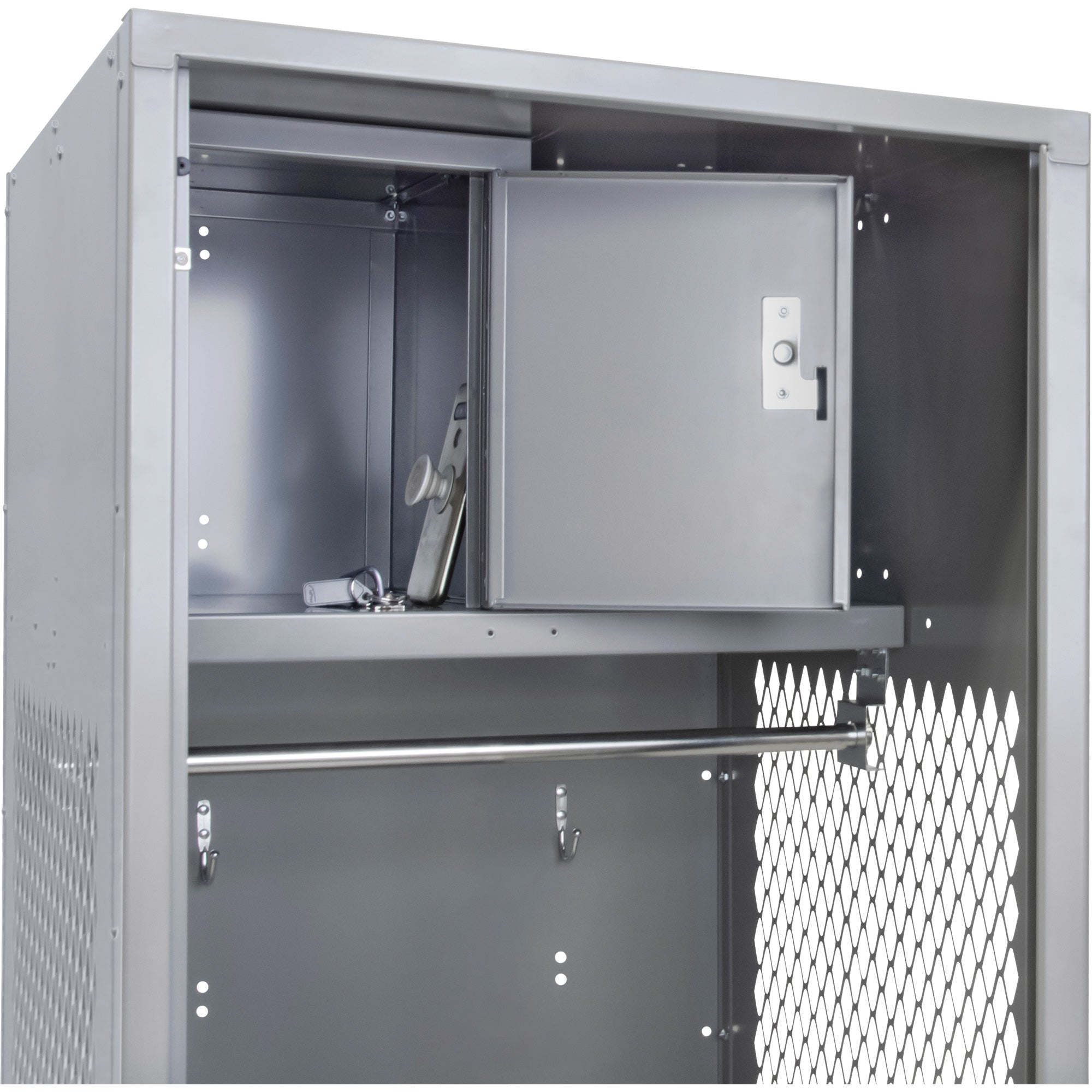 Gear Locker, Steel, 24" W x 18" D x 72" H, Grey