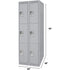 Lockers, 3 -tier, Bank of 2, 24" x 18" x 72", Steel, Grey, Knocked Down
