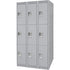 Lockers, 3 -tier, Bank of 3, 36" x 18" x 72", Steel, Grey, Knocked Down