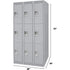Lockers, 3 -tier, Bank of 3, 36" x 18" x 72", Steel, Grey, Knocked Down