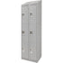 Lockers, 3 -tier, Bank of 2, 24" x 18" x 82", Steel, Grey, Knocked Down