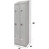 Lockers, 3 -tier, Bank of 2, 24" x 18" x 82", Steel, Grey, Knocked Down