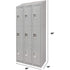 Lockers, 3 -tier, Bank of 3, 36" x 18" x 82", Steel, Grey, Knocked Down