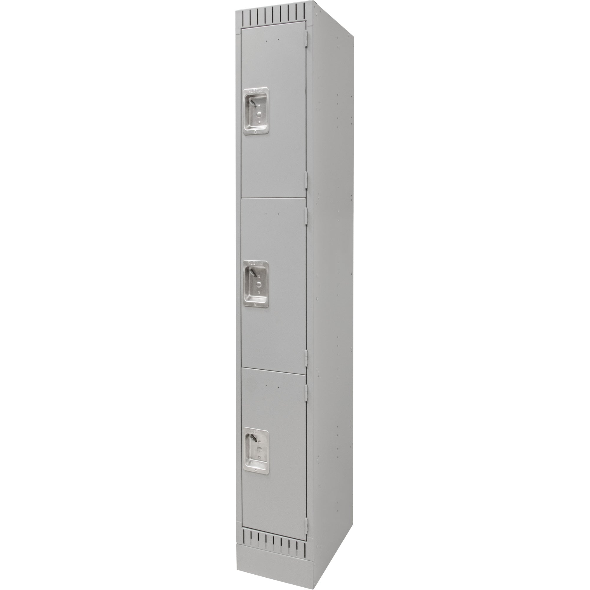 Lockers, 3 -tier, 12" x 18" x 76", Steel, Grey, Knocked Down