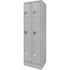 Lockers, 3 -tier, Bank of 2, 24" x 18" x 76", Steel, Grey, Knocked Down