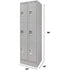 Lockers, 3 -tier, Bank of 2, 24" x 18" x 76", Steel, Grey, Knocked Down