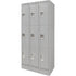 Lockers, 3 -tier, Bank of 3, 36" x 18" x 76", Steel, Grey, Knocked Down