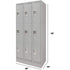 Lockers, 3 -tier, Bank of 3, 36" x 18" x 76", Steel, Grey, Knocked Down