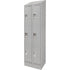 Lockers, 3 -tier, Bank of 2, 24" x 18" x 86", Steel, Grey, Knocked Down