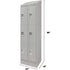 Lockers, 3 -tier, Bank of 2, 24" x 18" x 86", Steel, Grey, Knocked Down