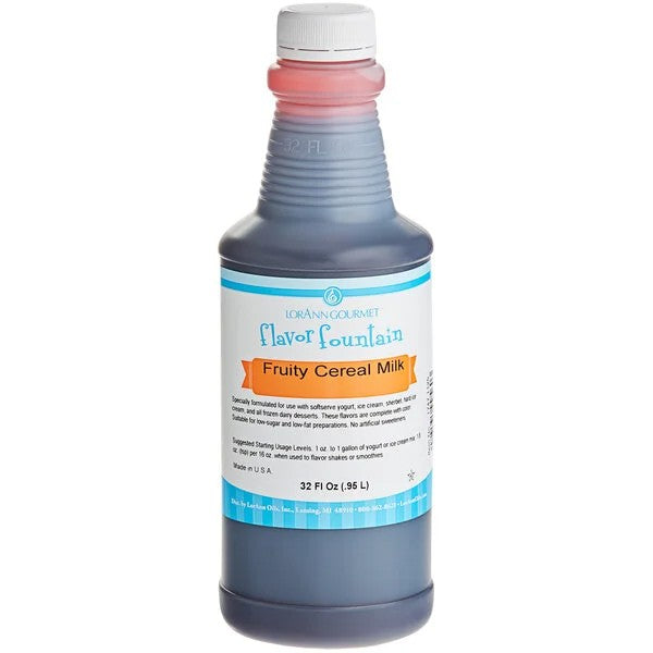Fruity Cereal Milk Flavor Fountain - 4 oz. - 32 oz. - Ice Cream and Beverage Flavors - LorAnn Oils - Canadian Distribution - Ships Free Within Canada on Orders Above CAD $199
