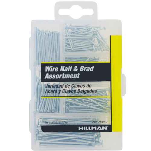 Hillman Small Wire and Brad Nails Kit - 260 Piece Assorted Set