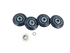 XPart Supply 4392067 dryer repair kit with four black drum rollers and white small parts on black background