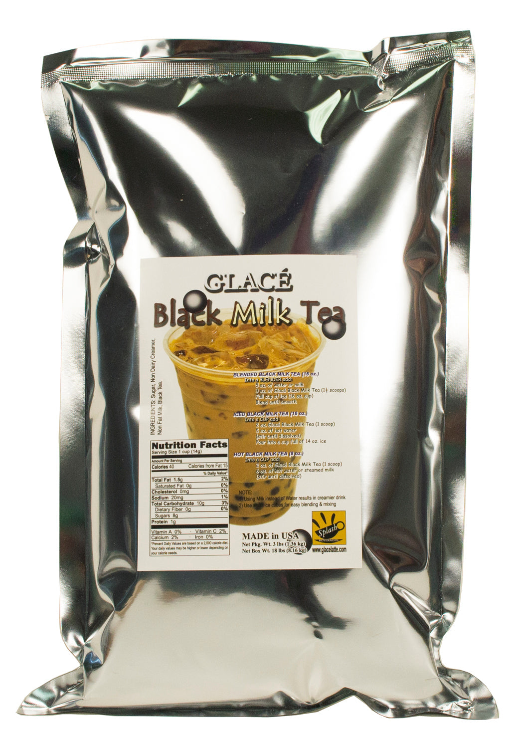 Black Milk Tea 4 in 1 Bubble Tea / Latte and Frappe Mix - Ships Free Within Canada on Orders Above CAD $199