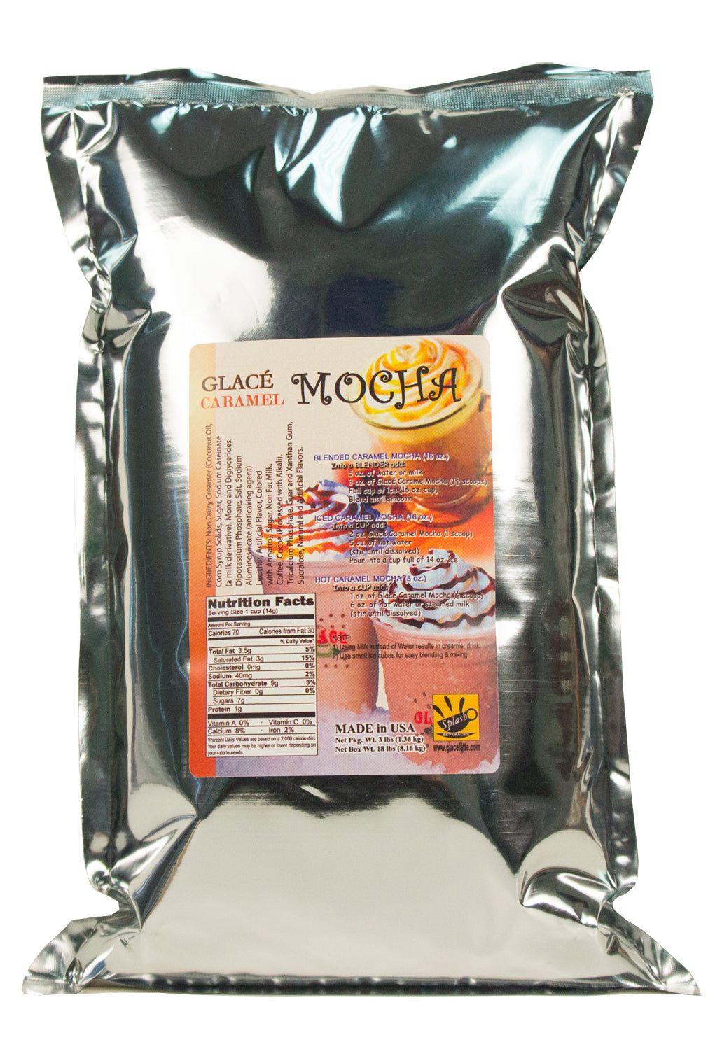 Caramel Mocha 4 in 1 Bubble Tea / Latte and Frappe Mix  - Ships Free Within Canada on Orders Above CAD $199