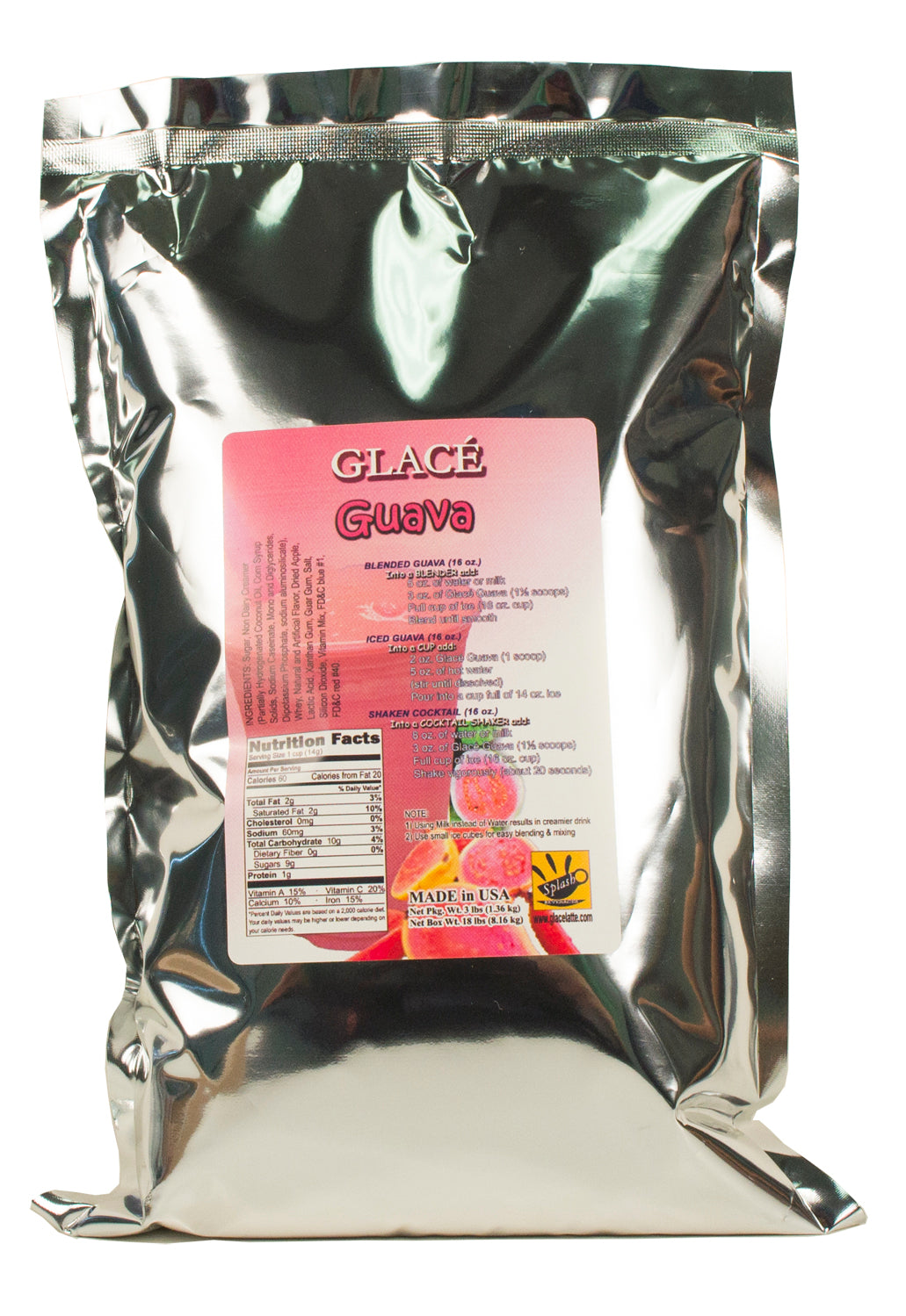 Guava 4 in 1 Mix for Bubble Tea, Smoothies, Lattes and Frappes, 3 lbs. Bag (Case 6 x 3 lbs. Bags)  - Ships Free Within Canada on Orders Above CAD $199