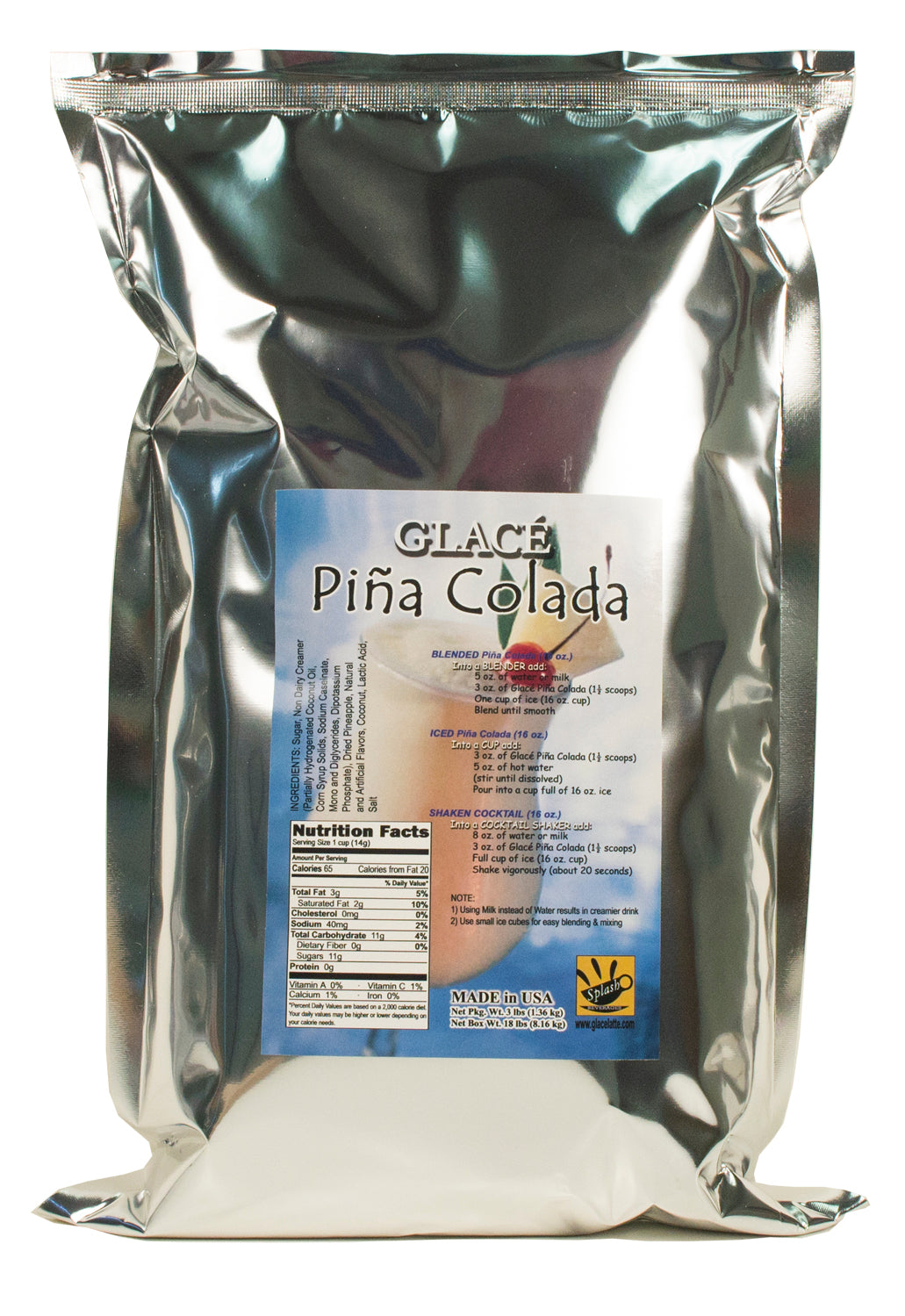 Pina Colada 4 in 1 Mix for Bubble Tea, Smoothies, Lattes and Frappes, 3 lbs. Bag (Case 6 x 3 lbs. Bags)  - Ships Free Within Canada on Orders Above CAD $199