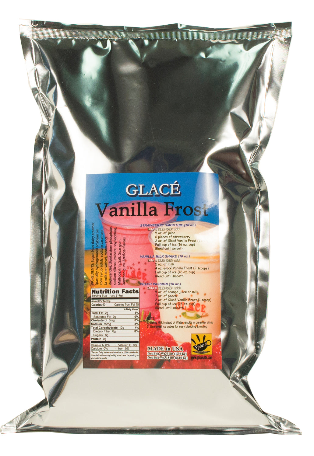 Vanilla Frost Smoothie and Milkshake Base Mix - 3 lbs. Bag  - Ships Free Within Canada on Orders Above CAD $199