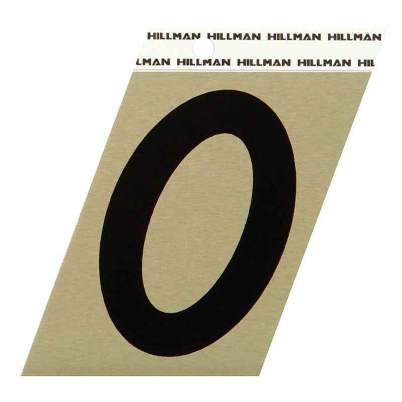 K and S 3 inch reflective number 0 sticker black numeral on beige adhesive backing for address signs