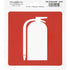 KS red square safety sign with white fire extinguisher icon for cabinets and walls fire extinguisher decal 6 inch