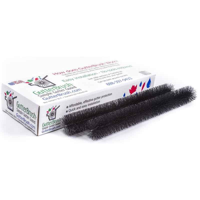 GutterBrush 4.3 in. W X 3 ft. L Black Polypropylene/Steel Gutter Guard